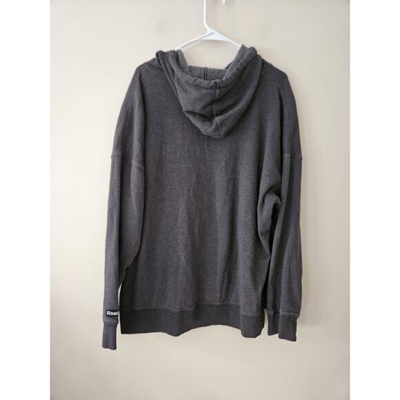 Reebok Hoodie Mens 3XL Gray Logo Pullover Sweatshirt Long Sleeve - Picture 4 of 4